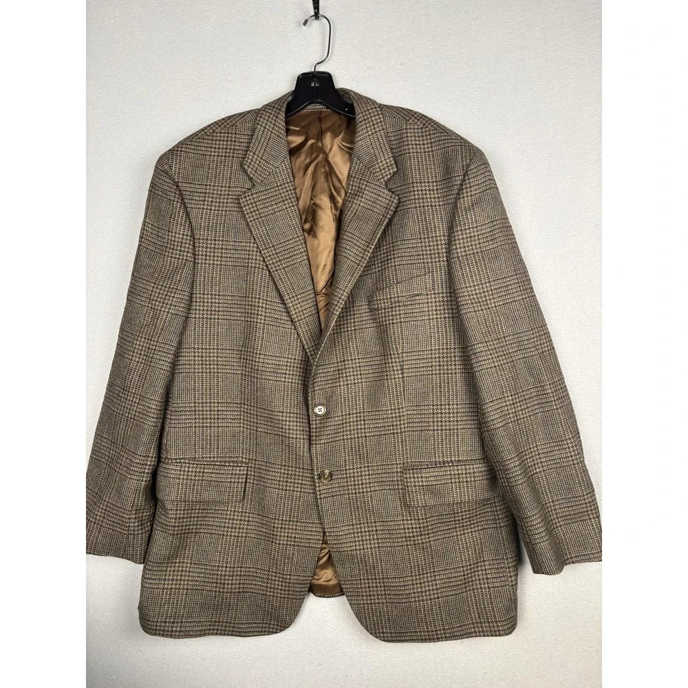 Chaps Ralph Lauren Blazer Mens 46 Brown Plaid Check Wool Tweed Sport Coat Canada